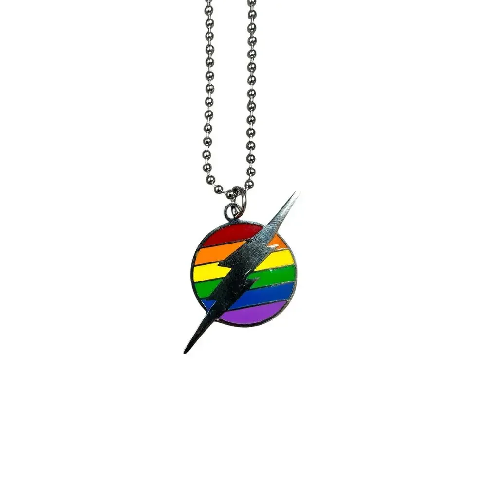 Andrew Christian Lightning Rainbow Pride Necklace Silver — One Size